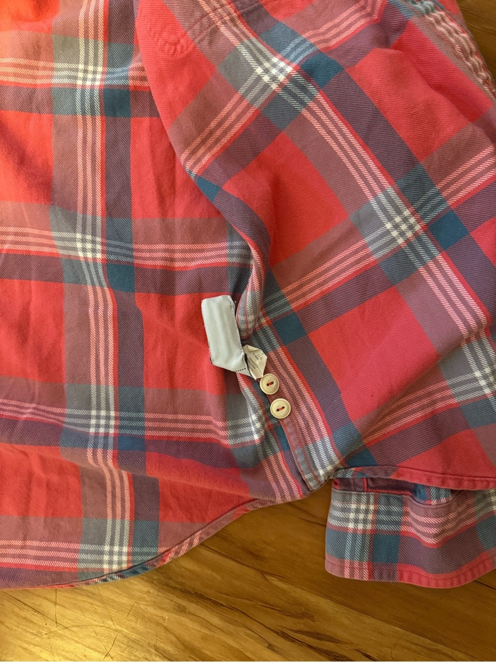 Men's Red Plaid Button-Up Shirt - Picture 6 of 7